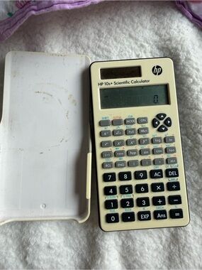 HP Cream and Black Scientific Calculator with Slide Cover